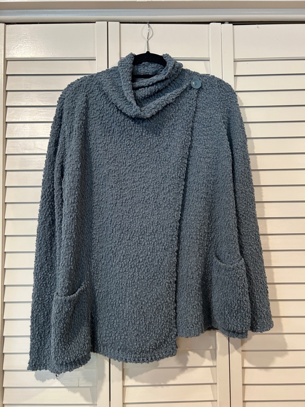 bobeau Teak Popcorn Knit Funnel Neck Sweater XS